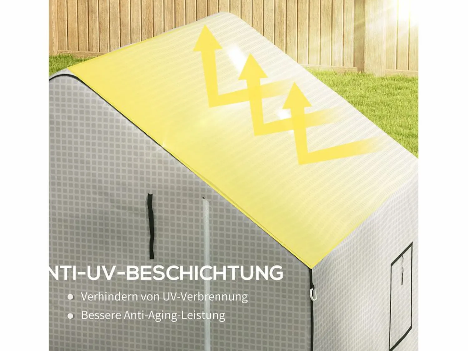Sale Película de repuesto para invernadero, PE reforzado 135 g/m², con ventana lateral y puerta enrollable, color (140 x 143 x 190 cm) Blanco