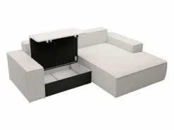 Vente-unique Pequeño Sofá cama rinconera derecha de pana AMELIA