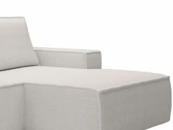 Vente-unique Pequeño Sofá cama rinconera derecha de pana AMELIA