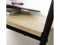 Calicosy Perchero 2 baldas estilo industrial - y efecto madera Negro