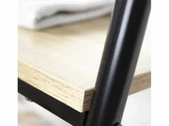 Calicosy Perchero 2 baldas estilo industrial - y efecto madera Negro