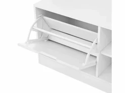 Clearance OKWISH Perchero con 1 puerta, 4 compartimentos abiertos y 6 ganchos Blanco