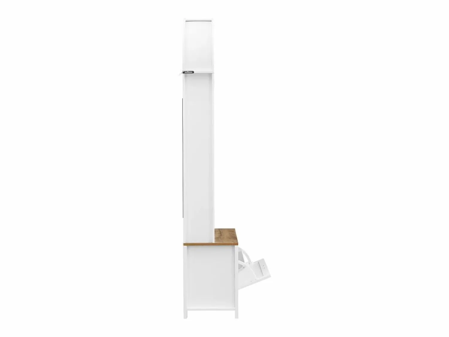Online OKWISH Perchero con zapatero, estantes y ganchos - para recibidores y salones Blanco