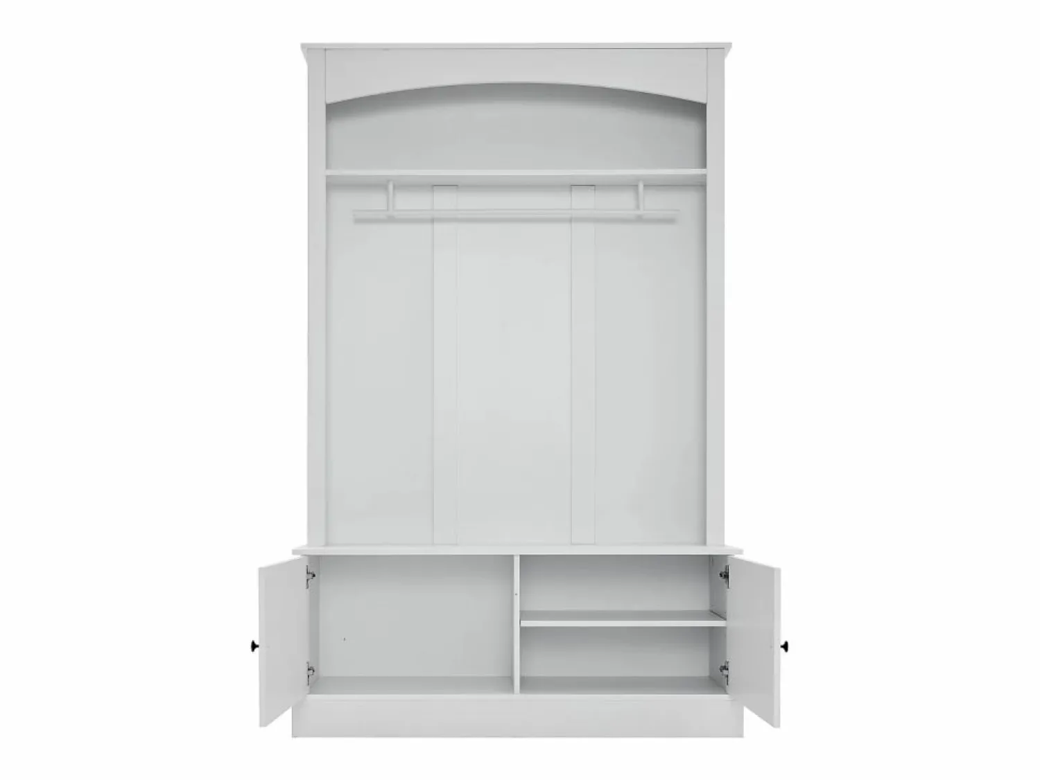 Perchero de 2 puertas - Guardarropa con barra y estantes abiertos - Estantes regulables Armario De Entrada