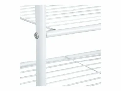 Helloshop26 Perchero con barra para colgar 2 compartimentos para guardar zapatos y botas 162 cm metal blanco 13_0002133_2