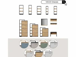 Sale Vicco Perchero con estante para sombreros antracita/roble dorado 60x18x21.6 orlando Gris antracita