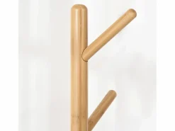 Sale Perchero con mesa auxiliar, madera, blanco y natural (39,5x39,5x171 cm) Perchero