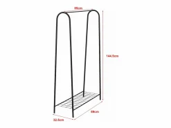 Outlet Helloshop26 Perchero con superficie de almacenamiento 144,5 x 89 x 32,5 cm 03_0008137 Negro