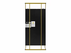 Clearance Perchero con zapatero de dos puertas, ganchos metálicos y espejo - y dorado Perchero