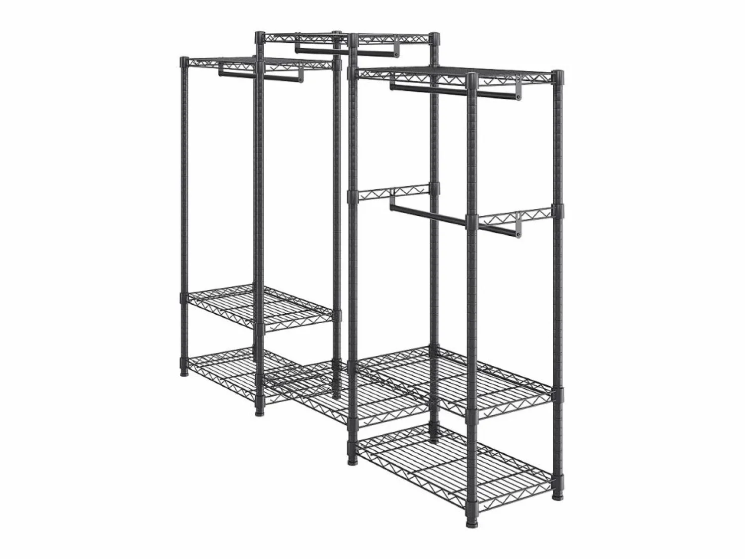 Perchero de Alta Resistencia SucceBuy, Capacidad de 362 kg, 4 Barras para Colgar y 8 Niveles de Almacenamiento, Perchero con Ruedas
