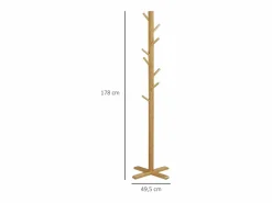 Online Perchero de bambú con 8 ganchos, diseño natural y funcional, color natural (49,5 x 49,5 x 178 cm) Marru00f3n