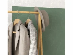 Outlet Perchero de bambú con estantes y ganchos, madera natural, estable y práctico (116 x 43,5 x 160 cm) Marru00f3n