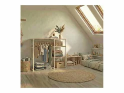 Outlet Perchero de buhardilla KADRA 100x85cm con armario y estantes Burro Para Ropa