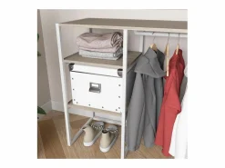 Outlet Perchero de buhardilla KADRA 100x85cm con armario y estantes Burro Para Ropa
