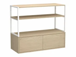 Perchero de buhardilla KADRA de 100 x 85 cm con armario y cajones