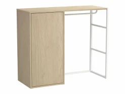 Sale Perchero de buhardilla KADRA de 100 x 85 cm con armario y mueble de almacenaje Blanco