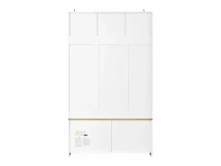 Hauss Spole Perchero de entrada con banco, 4 ganchos y 2 puertas 105×40×180 cm