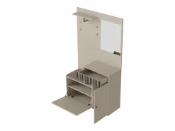 Discount OKWISH Perchero de entrada con banco para zapatos y espejo, espacio de almacenamiento - Beige Gris Gris claro