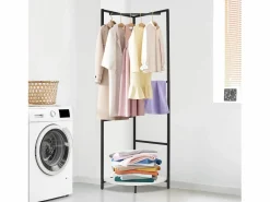 Best Perchero de esquina con patas para ropa, con estante para entrada, guardarropa, dormitorio, sala de estar, hogar, 62 x 46 x 171 cm Burro Para Ropa