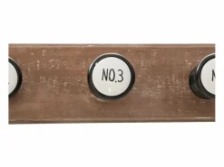 Outlet Atmosphera Perchero de madera con 6 ganchos 66.3 x 8.5 x 9 cm Beige