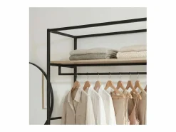 Outlet Perchero de madera y metal 110x200cm JUNE Negro