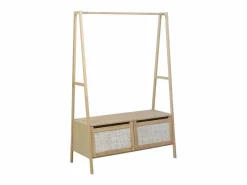 Hot Perchero de madera y ratán A110 x A165 cm ARKA Roble Burro Para Ropa