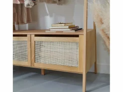 Hot Perchero de madera y ratán A110 x A165 cm ARKA Roble Burro Para Ropa