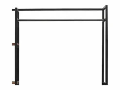 Helloshop26 Perchero de metal y MDF 180 x 120 x 40 cm efecto nogal 03_0008134