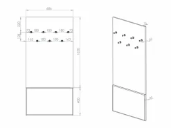 SELSEY Perchero de pared - 69 cm - grisáceo - DIOCE