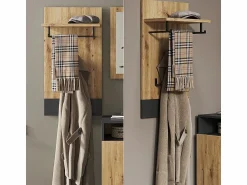 Discount Perchero de pared antracita 44x25.6x83 selena Perchero
