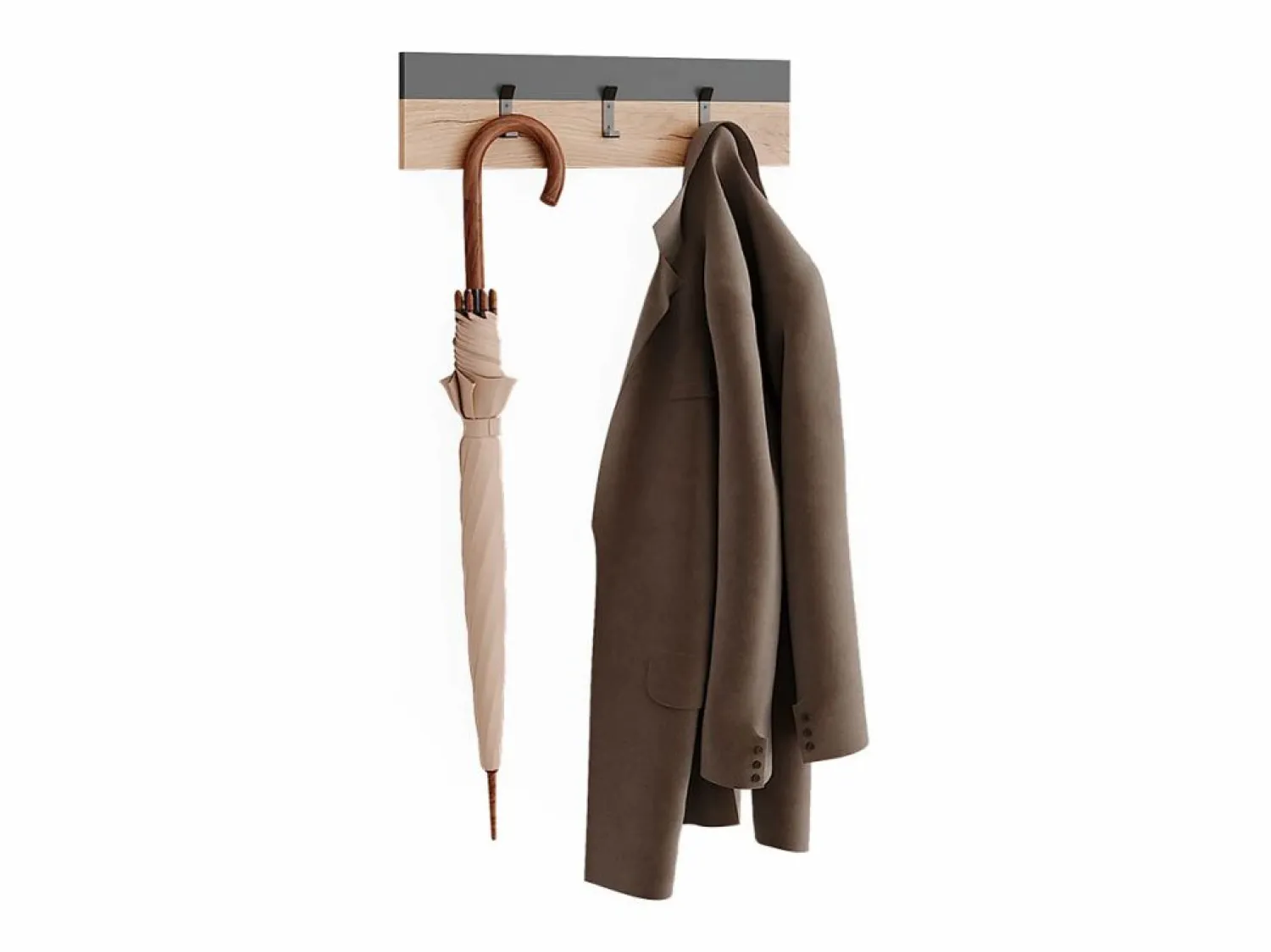 Best Vicco Perchero de pared antracita/roble dorado 60x1.6x15 orlando Gris antracita