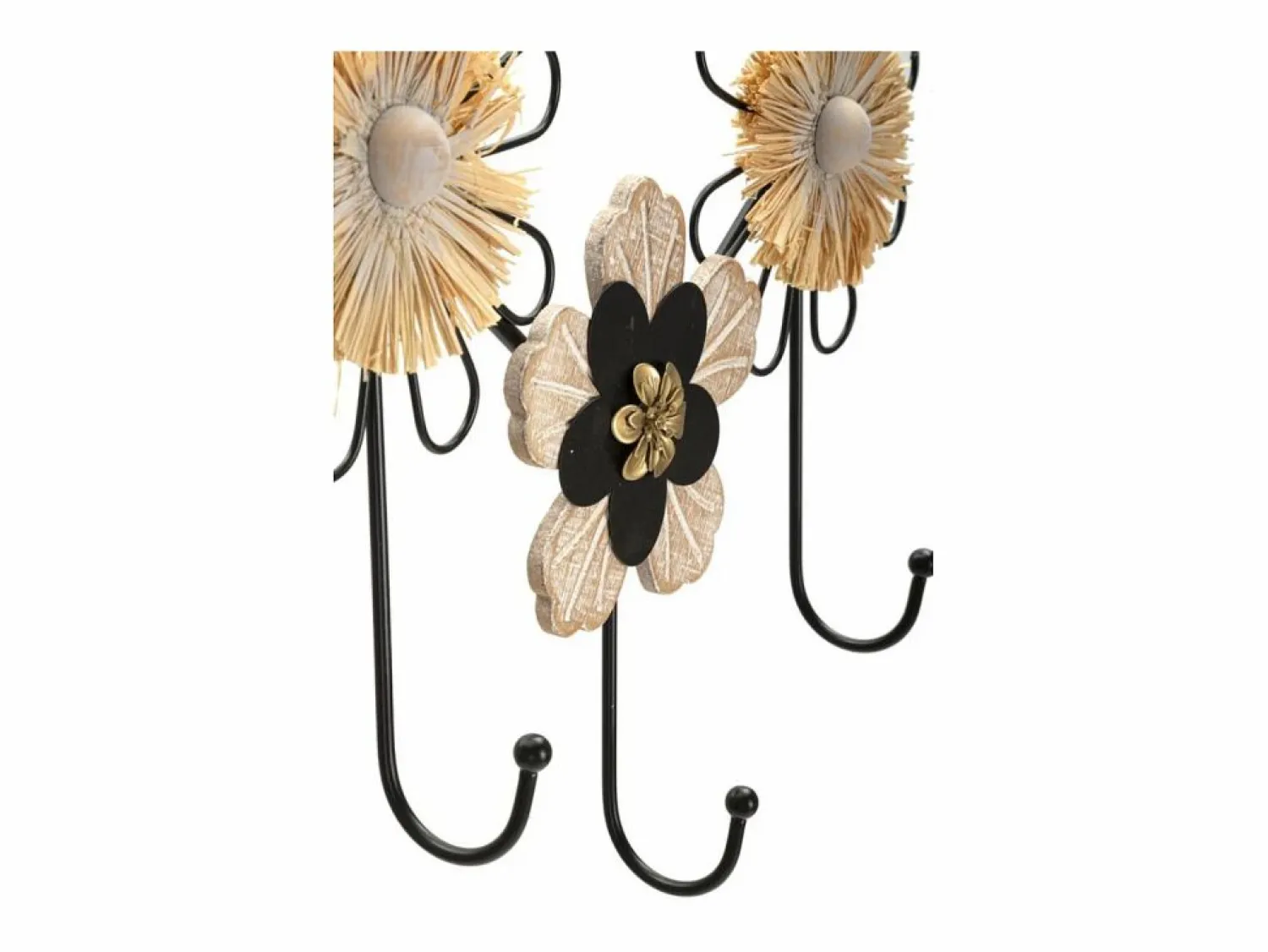 Outlet Perchero de Pared Flores 1, Marrón, 61x5,5x30,5 cm, Kendra Home Perchero