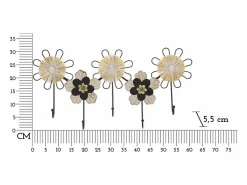 Outlet Perchero de Pared Flores 1, Marrón, 61x5,5x30,5 cm, Kendra Home Perchero