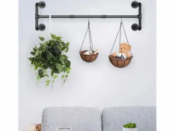 Best Fativo Perchero de pared, perchero de pared macizo, perchero industrial, perchero de diseño, 100 x 31 x 2,5 cm Negro