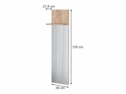 Vicco Perchero de pared roble dorado 36x21.6x135 siri
