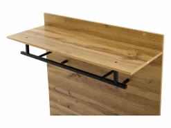 OKWISH Perchero de pasillo con banco para zapatos y barra para ropa, estantes ajustables - Natural