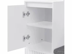 Sale OKWISH Perchero de pasillo con banco tapizado, 4 ganchos, 2 cajones - - 100x35x180 cm Blanco