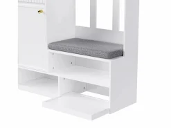 OKWISH Perchero de pasillo con banco tapizado, 4 ganchos, cajones y puertas - - 100x35x180 cm