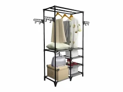 Perchero de ropa acero y textil no tejido 87x44x158 cm ES824286