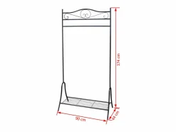 vidaxl Perchero de Ropa de Acero con Estante Inferior - Solución de Almacenamiento Práctica y Elegante