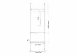 Sobuy Perchero de Ropa Telescópico Altura Ajustable 233-300 cm,Perchero Extensible con 1 Barras y 3 baldas KLS07-W ES