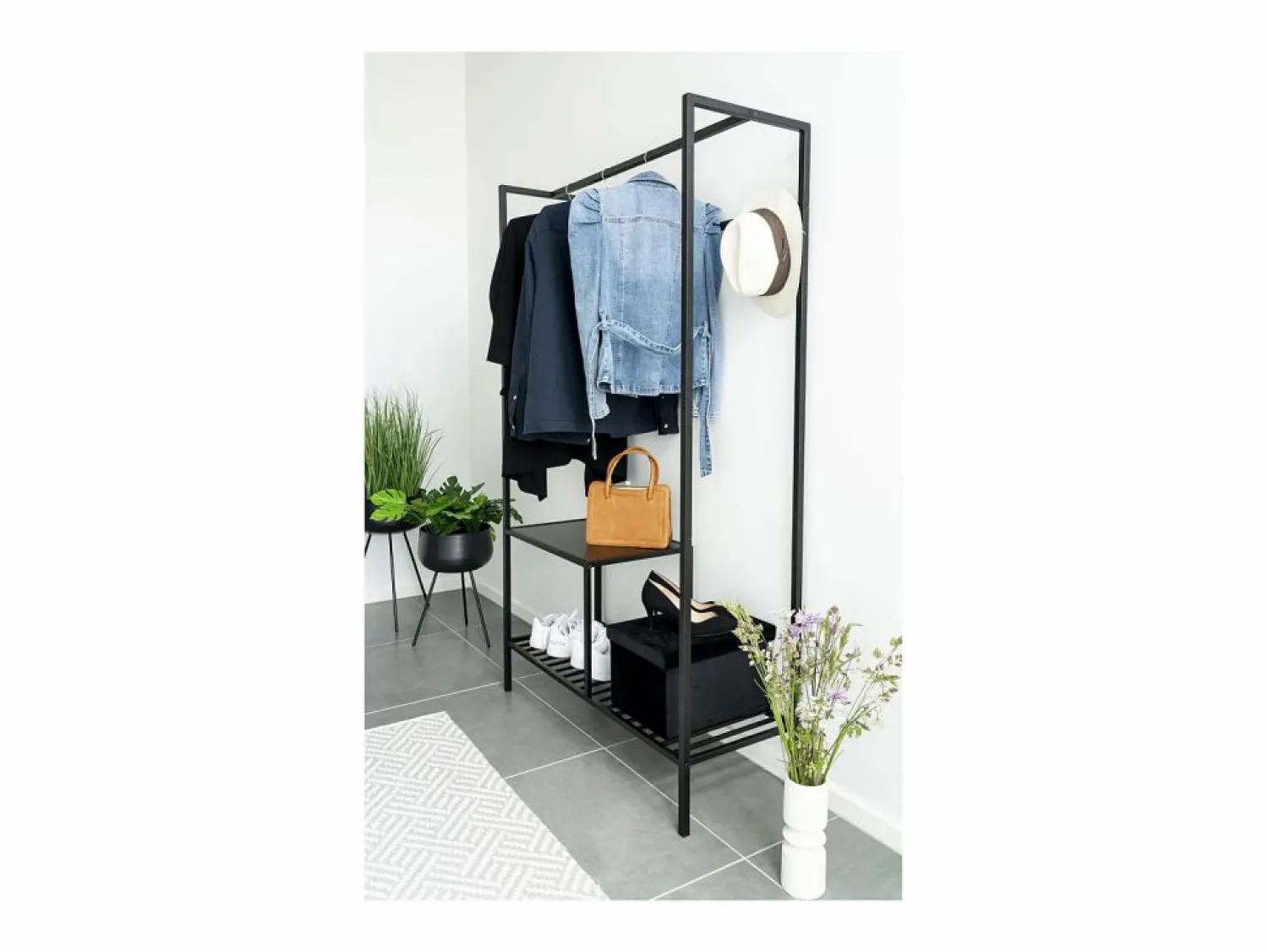 Perchero de Suelo Vita, , 38x101x170 cm, Kendra Home Negro
