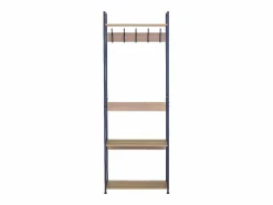 Hot Perchero entrada 5 colgadores 3 estantes roble cambrian/negro 60x175x40 cm Negro / Color natural claro