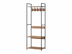 Hot Perchero entrada 5 colgadores 3 estantes roble cambrian/negro 60x175x40 cm Negro / Color natural claro