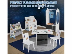 Online Joyz Perchero infantil de pie mueble ropero con 3 compartimentos y espejo Blanco