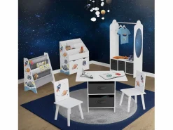 Online Joyz Perchero infantil de pie mueble ropero con 3 compartimentos y espejo Blanco