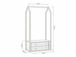 duehome Perchero juvenil Misty Breeze Blanco - Oak Soft