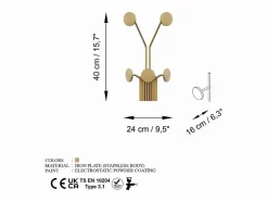 Online Calicosy Perchero mural con 5 ganchos en metal H40 cm - GIRAFFE Dorado