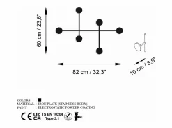 Calicosy Perchero mural con 6 ganchos en metal H60 cm - DAMA