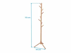 Perchero Reki 8 Colgadores Madera Haya Roble 44x172x44 cm